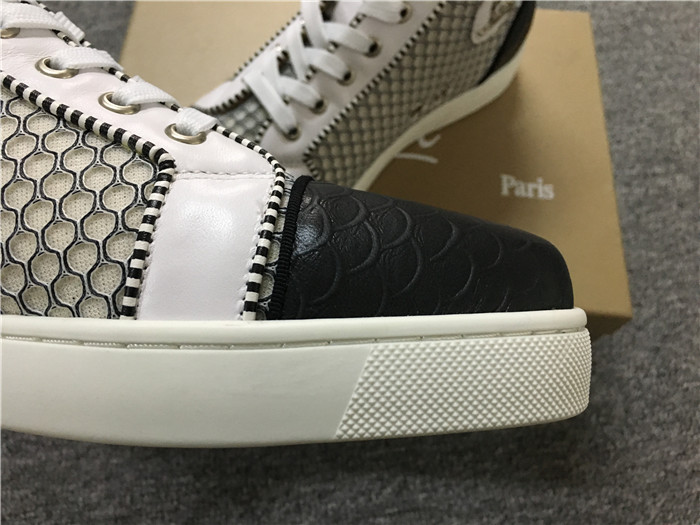 Super Perfect Christian Louboutin Louis Orlato Nappa Black White Sneakers