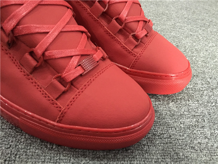 Balenciaga Sprayed Suede Arena High-Top Sneakers-Red