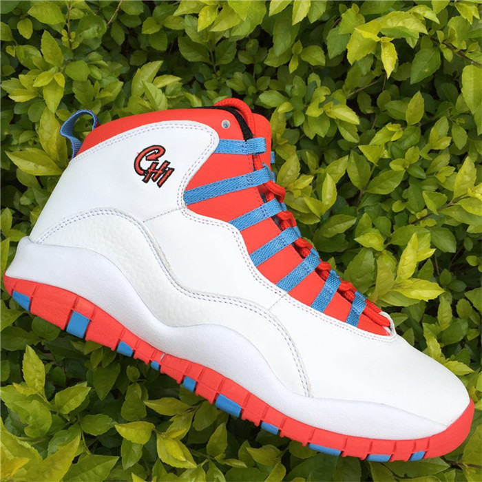 Air Jordan 10 Retro X Chicago Flag 2016 Bright Crimson Men Sneakers