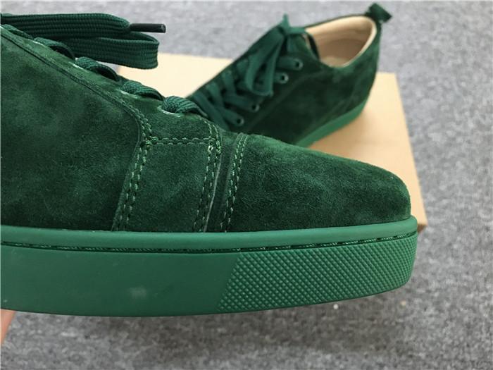 Limited Version Christian Louboutin Louis Junior Green Men's Flat Sneakers