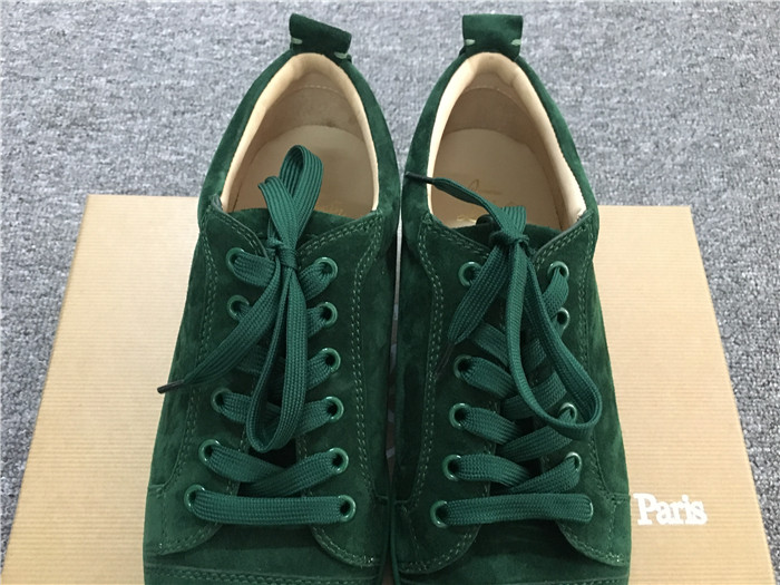 Limited Version Christian Louboutin Louis Junior Green Men's Flat Sneakers