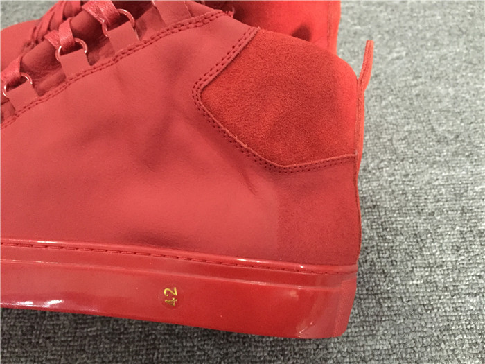 Balenciaga Sprayed Suede Arena High-Top Sneakers-Red