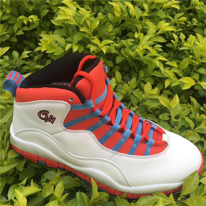 Air Jordan 10 Retro X Chicago Flag 2016 Bright Crimson Men Sneakers