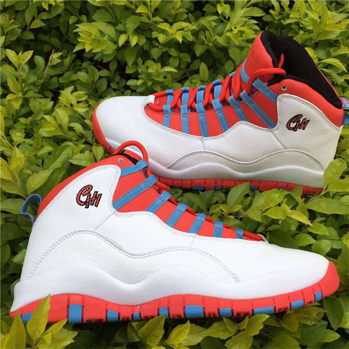 Air Jordan 10 Retro X Chicago Flag 2016 Bright Crimson Men Sneakers