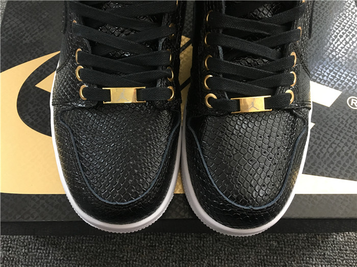 Air Jordan 1 Pinnacle Black/Black-Metallic Gold-White Men Sneaker