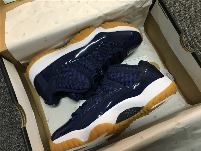 UA Air Jordan 11 Low Navy / Gumsole Rumored Men Sneakers 