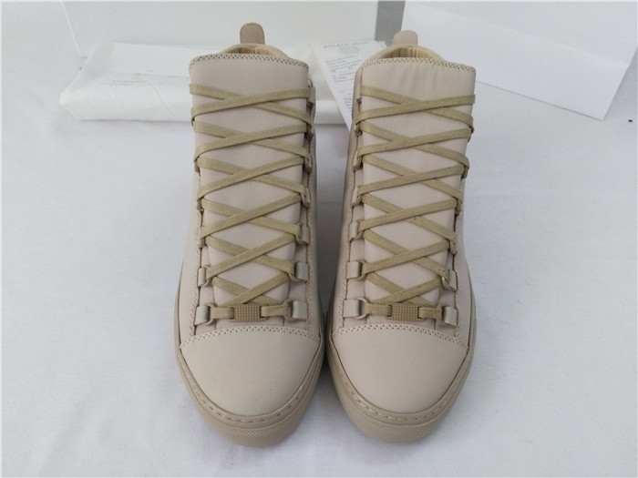 Balenciaga Sprayed Suede Arena High-Top Sneakers-Light Taupe