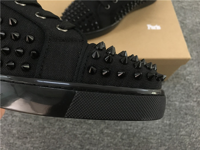 Christian Louboutin Black Louis Spikes Orlato Men's Flat Sneakers