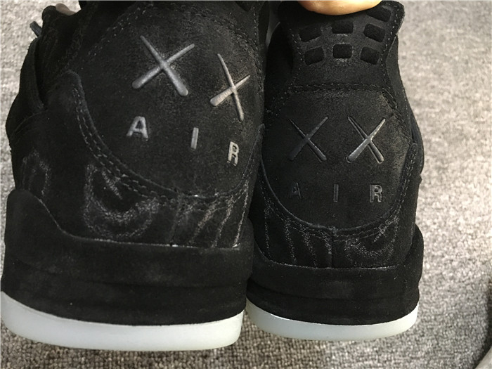 In Stock!!! KAWS x Air Jordan 4 Black Suede Mens Sneakers