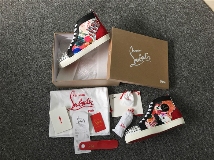 Super Perfect Christian Louboutin Trash Print Men Sneakers