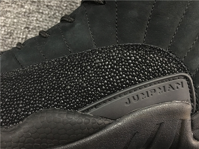 UA 2017 Air Jordan 12 OVO Black/Black-Metallic Gold Sneakers