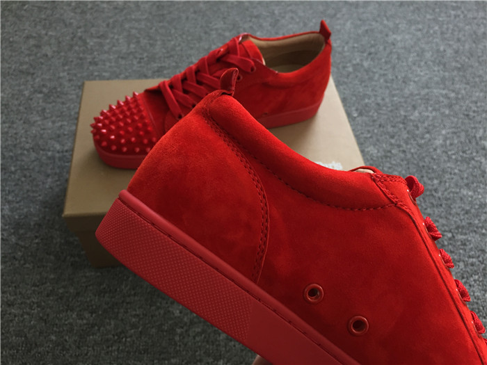 Christian Louboutin Red Louis Junior Spikes Men's Flat Sneakers